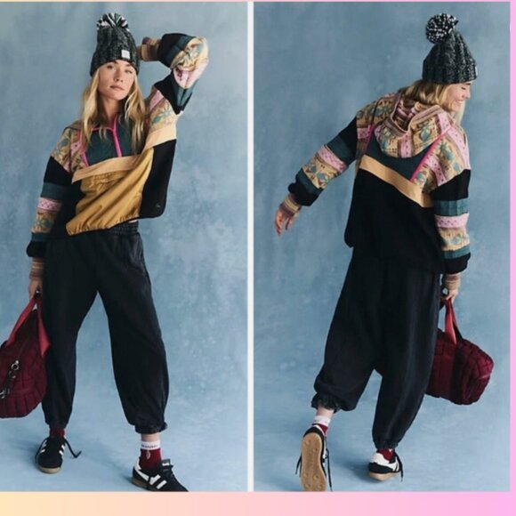 Free People To The Peak Quarter Zip Hot Pink Fairisle Combo NWT - FACTORY SEALED - Picture 7 of 11